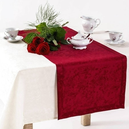 Obrus plamoodporny Marmurek bordo - 120x120 cm - bordowy