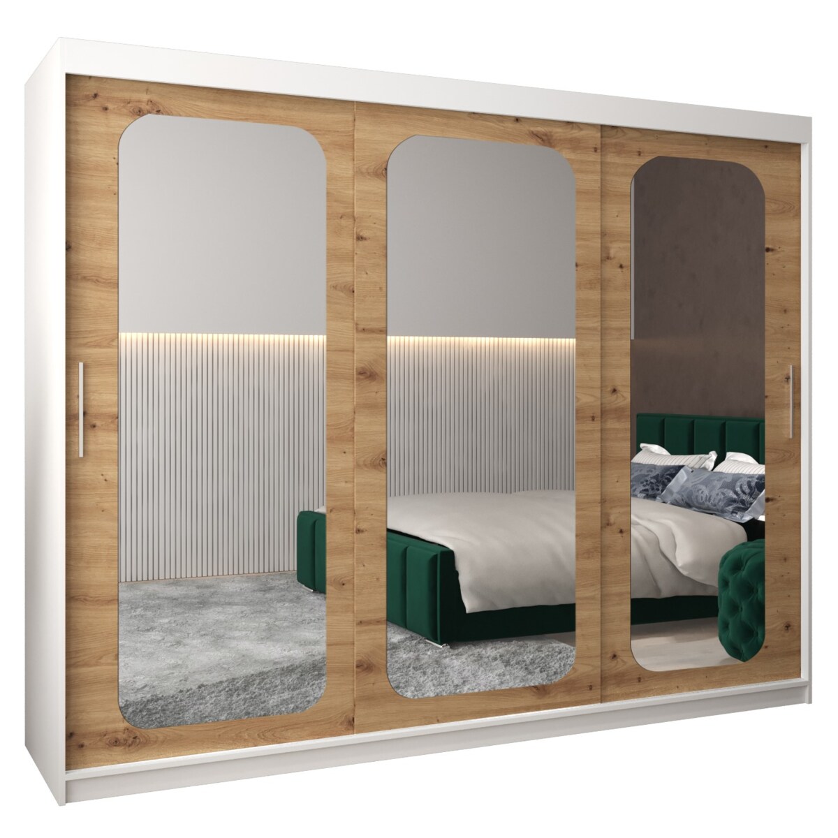 Szafa przesuwna Garderoba PROMO T3 250 biały/artisan