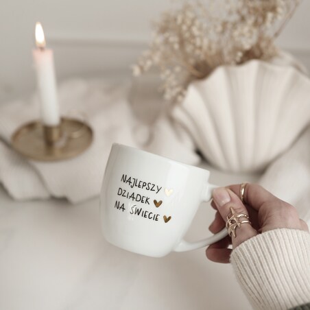 Kubek 300 ml - NAJLEPSZY DZIADEK NA ŚWIECIE ZŁOTE SERCA