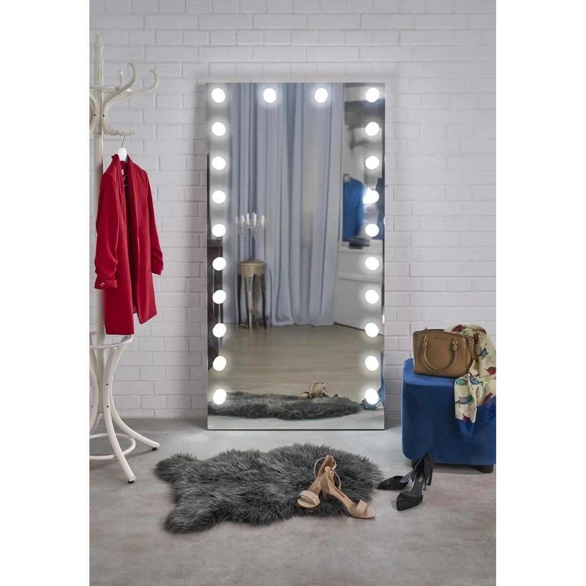 Lustro stojące PEARL 87x170cm z oświetleniem LED