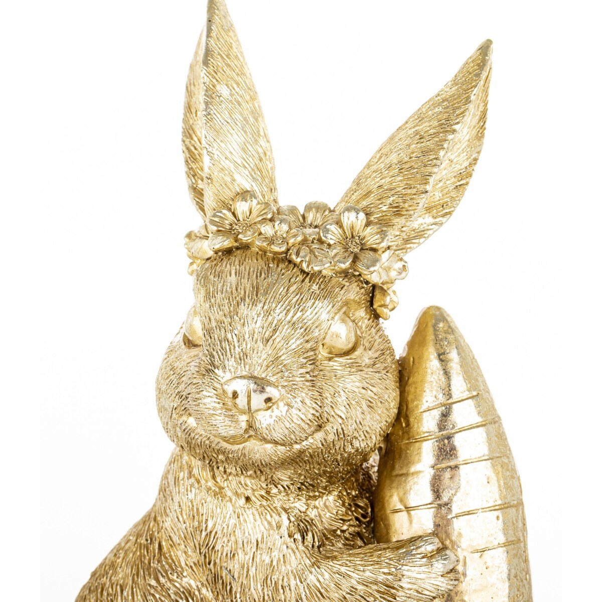 Figurka - złota króliczka z marchewką 21x14x8,5 cm KAROTO