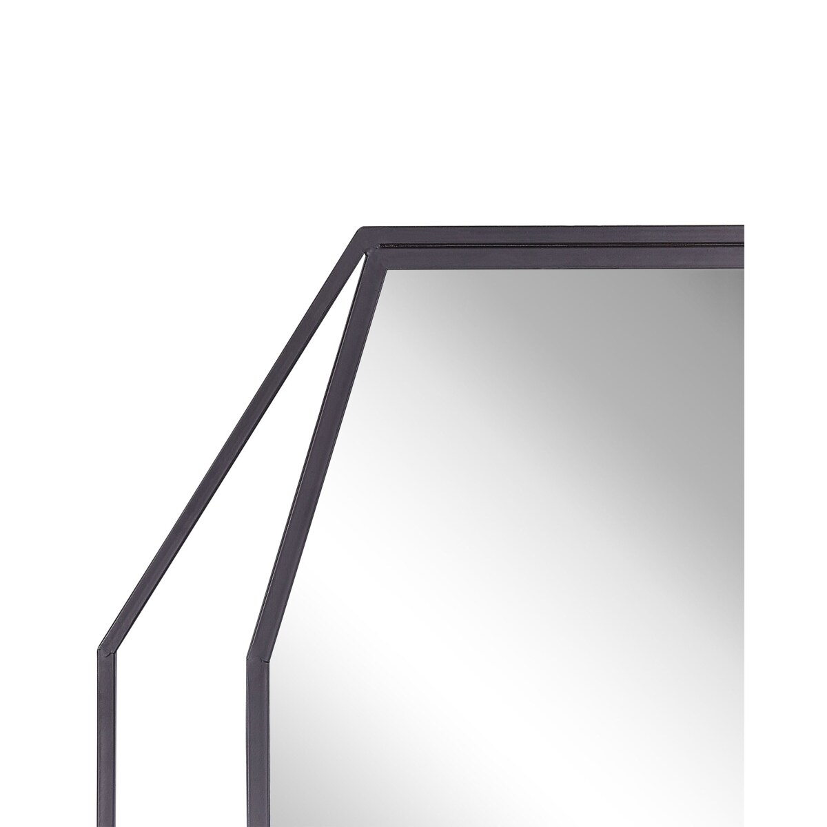 Stalowe ośmiokątne lustro ścienne 60 x 80 cm szare NIRE