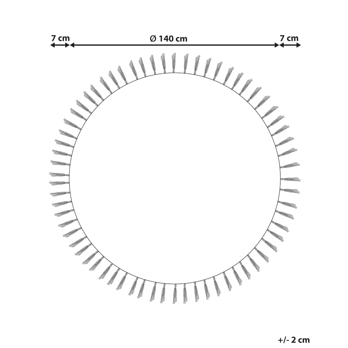 Dywan okrągły z juty ⌀ 140 cm beżowy z zielonym MARTS