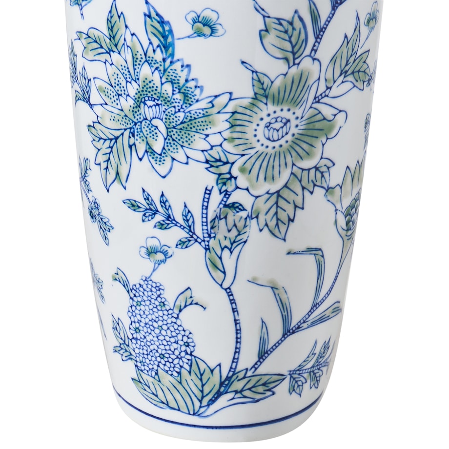 Wazon na kwiaty GUADIX Porcelana 35 cm Biały/ niebieski