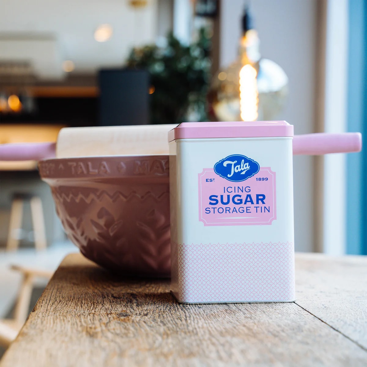 Tala puszka metalowa RETRO różowa