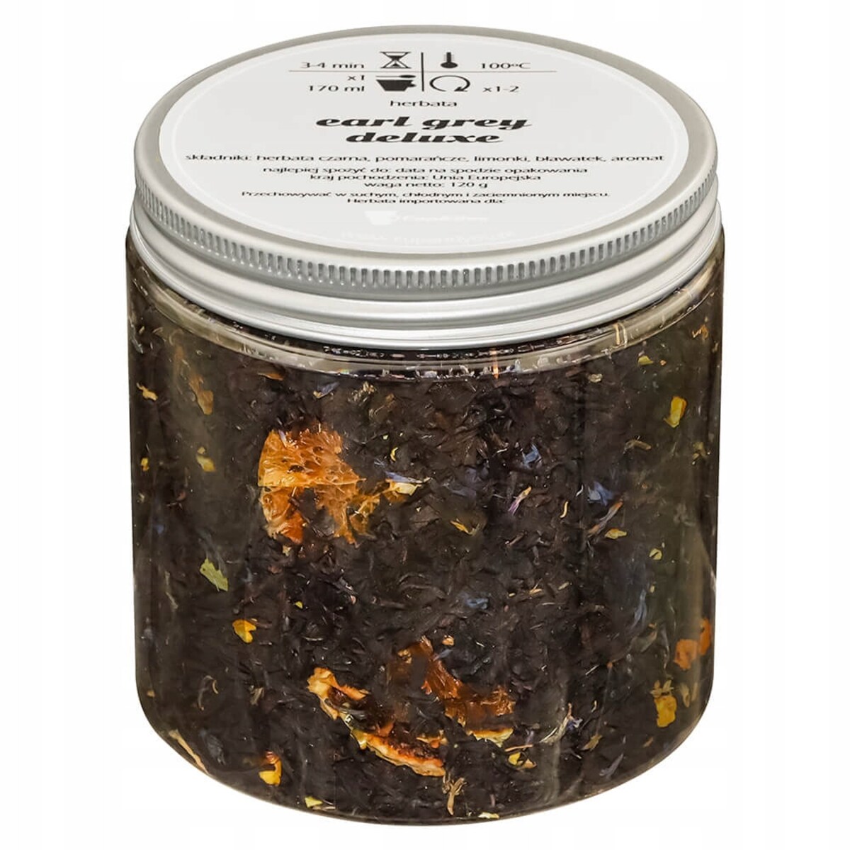 Herbata czarna EARL GREY DELUXE o smaku pomarańczowo - limonkowym PREMIUM - herbata liściasta sypana mieszanka napar susz - gotowa na prezent upominek