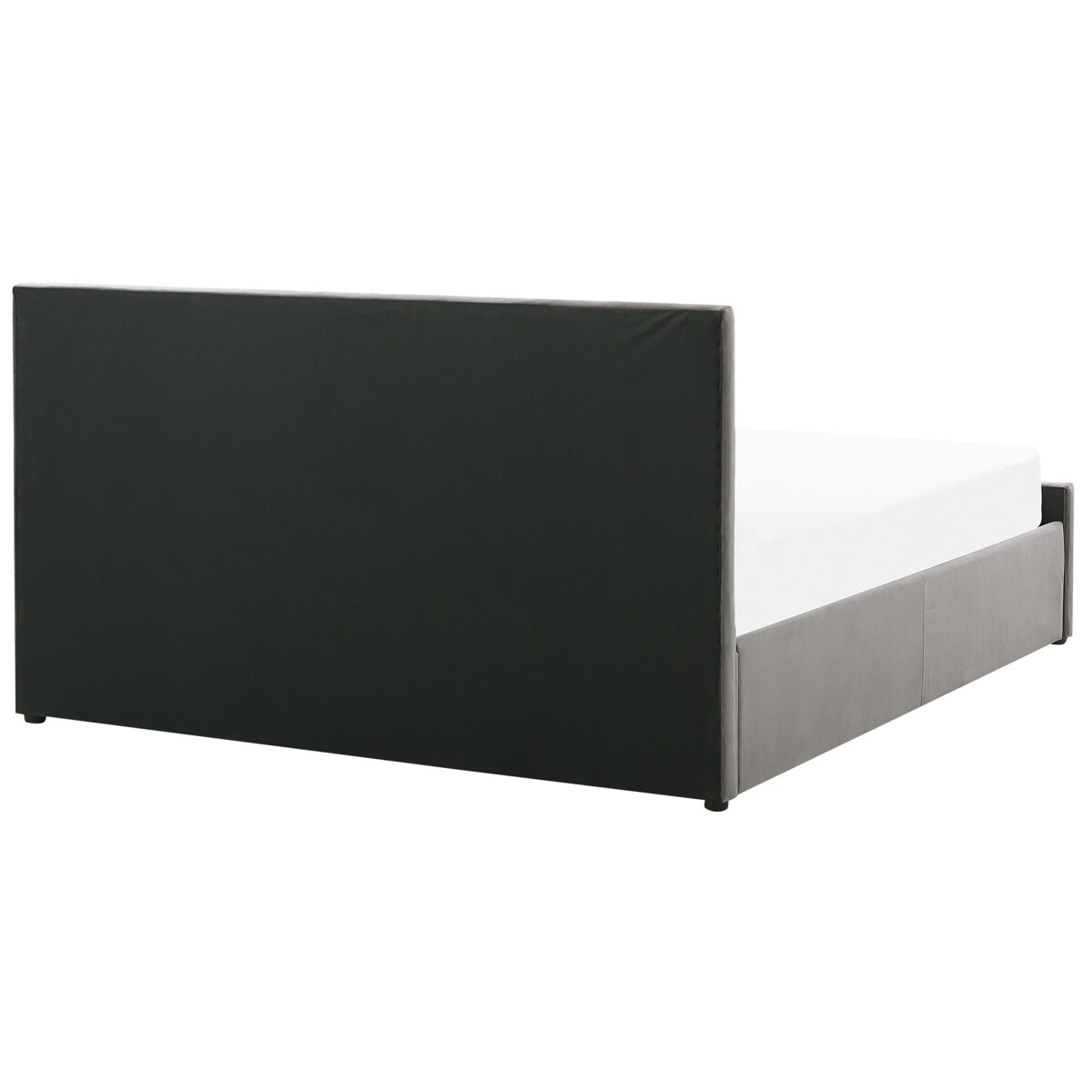 Łóżko z pojemnikiem welurowe 180 x 200 cm szare ROCHEFORT