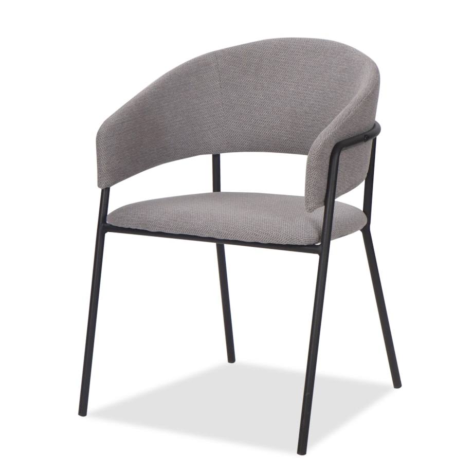 Krzesło tapicerowane glamour szenilowe OVO szare