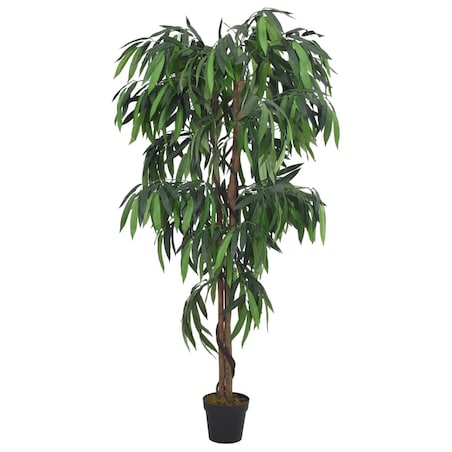 vidaXL Sztuczne drzewko mango, 600 liści, 150 cm, zielone