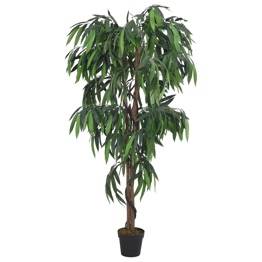 vidaXL Sztuczne drzewko mango, 600 liści, 150 cm, zielone
