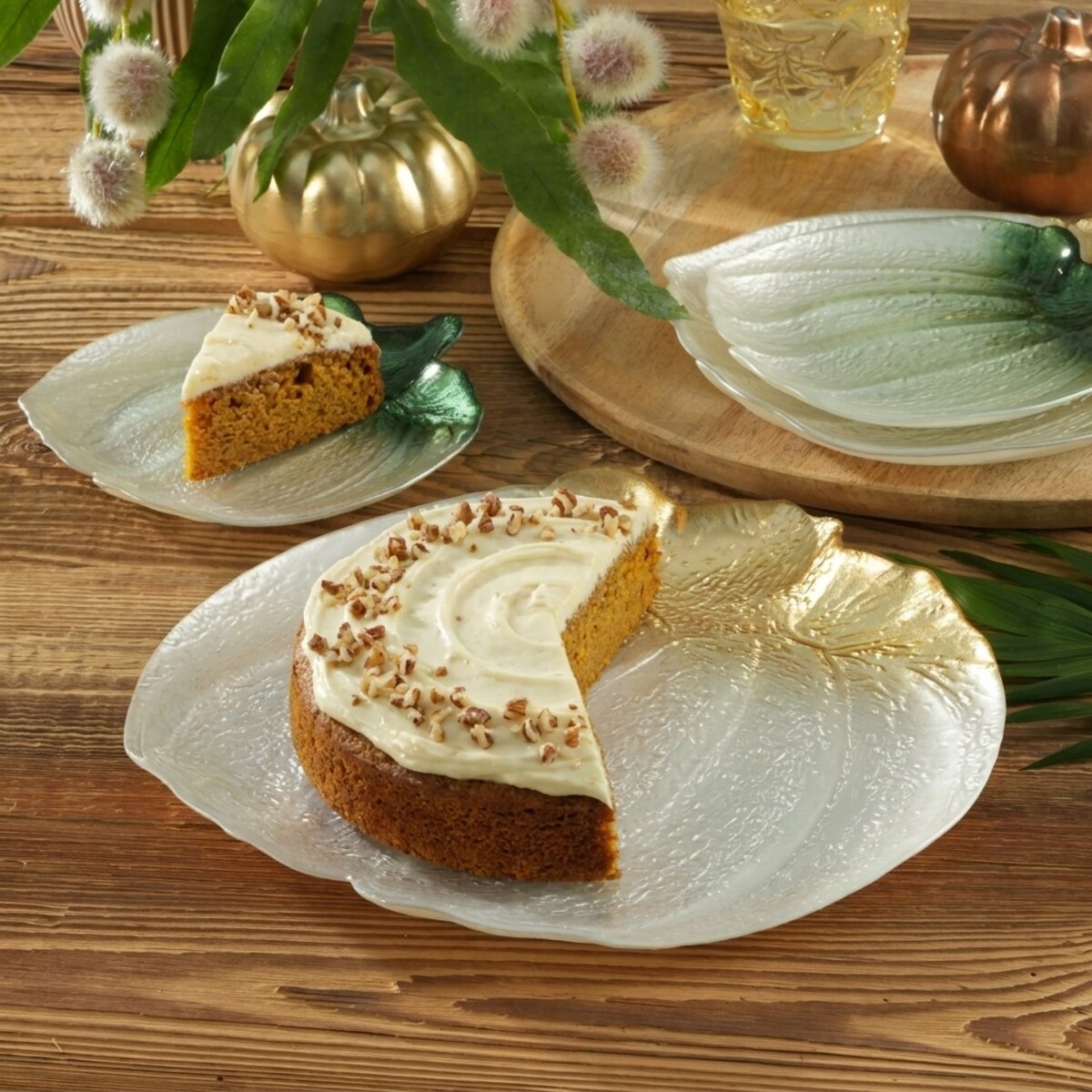 VILLA ITALIA Półmisek dekoracyjny Talerz do ciasta szklany 27,5 cm PUMPKIN