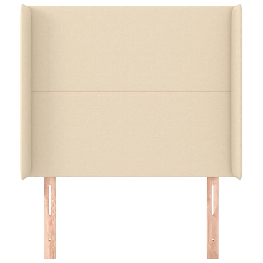 vidaXL Zagłówek uszak, kremowy, 103x16x118/128 cm, tkanina