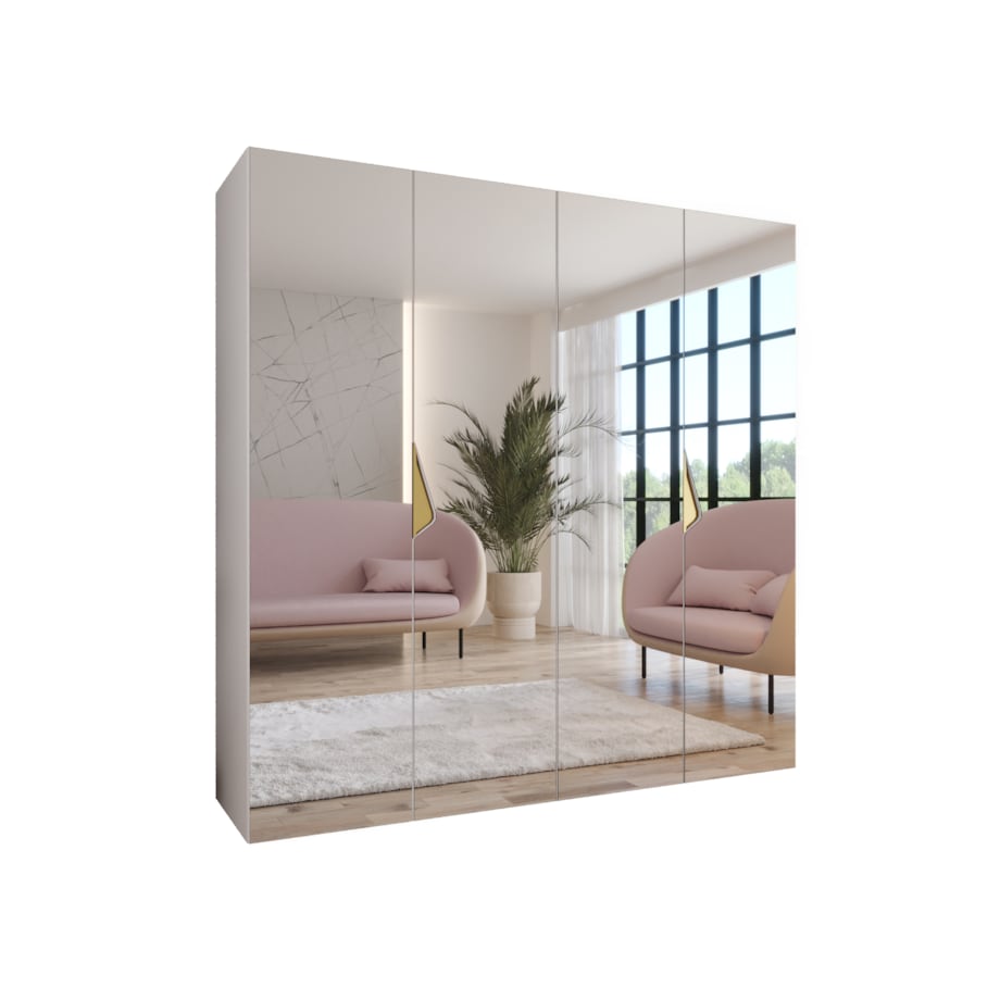 Szafa uchylna z lustrem Sandi 3 200 wys 202 cm Biały + u Złoty