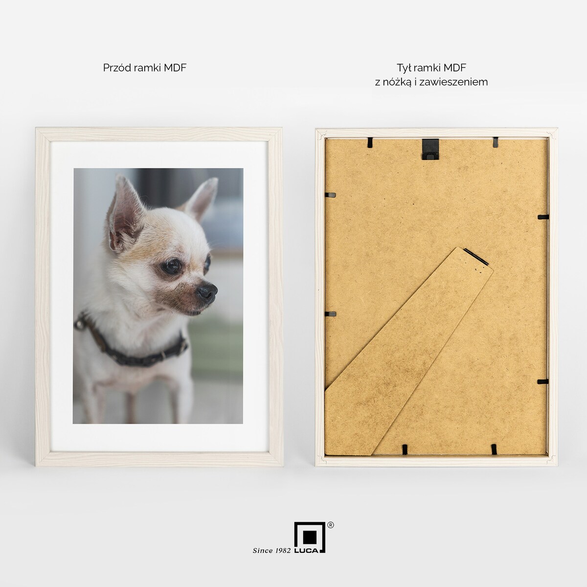 Ramka na zdjęcia 20x30 cm rama MDF biała z przetarciami ramki do zdjęć plakatów 30x20 cm LUCA®