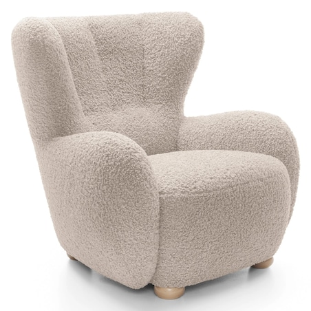 Fotel uszak boucle 91x88x100 cm POLTRONA beżowy