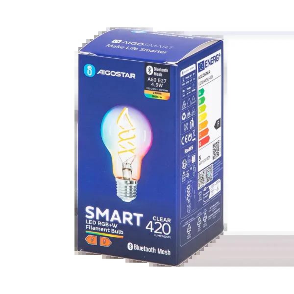 inteligentna żarówka bluetooth mesh a60 4.9w rgbw