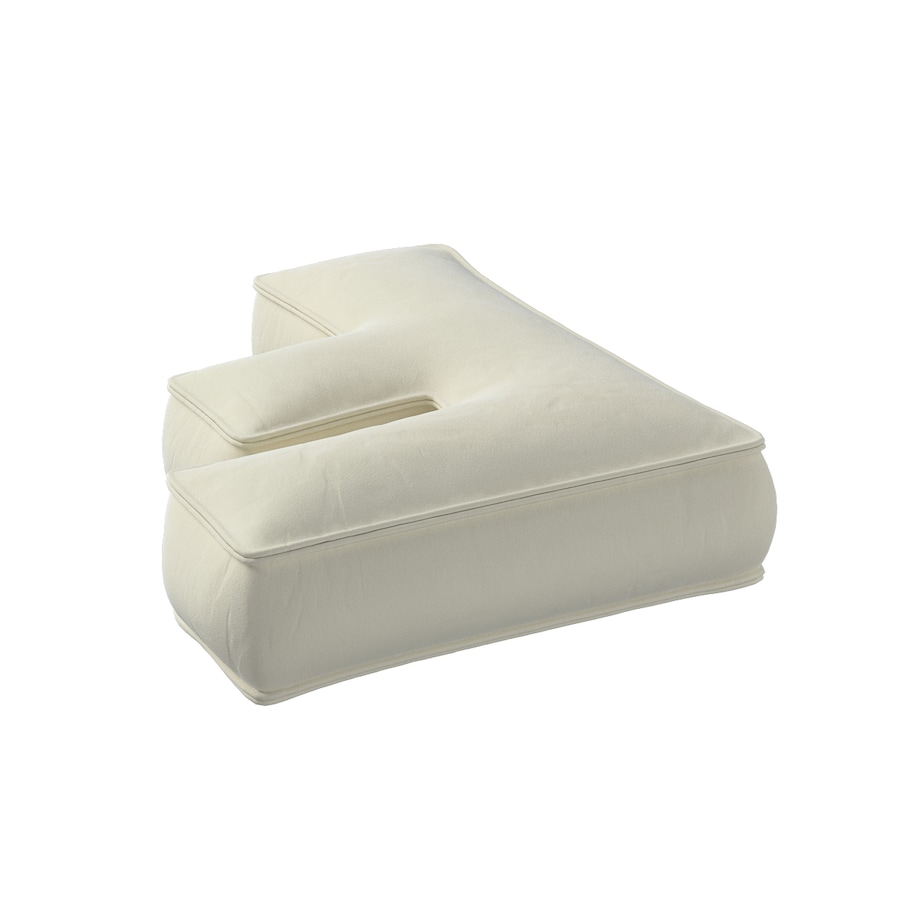 Poduszka literka F, śmietankowa biel, 35x40cm, Posh Velvet