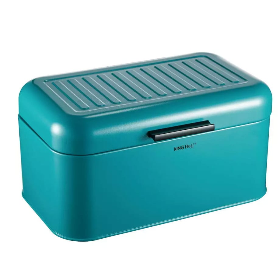 Chlebak stalowy pojemnik na chleb turkusowy KINGHOFF KH-1712