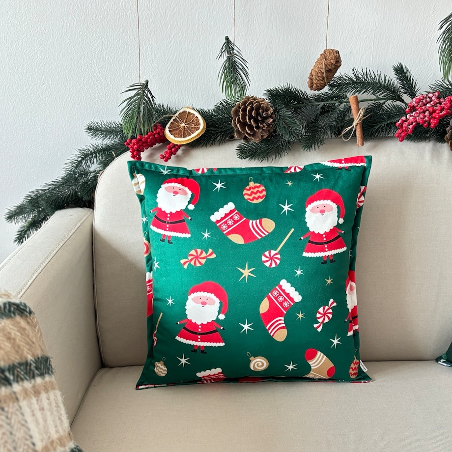 Poduszka dekoracyjna świąteczna Mikołaje Boże Narodzenie