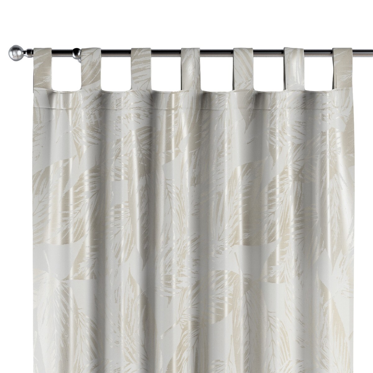 Zasłona na szelkach 1 szt. 130x245 szaro-beżowe liście