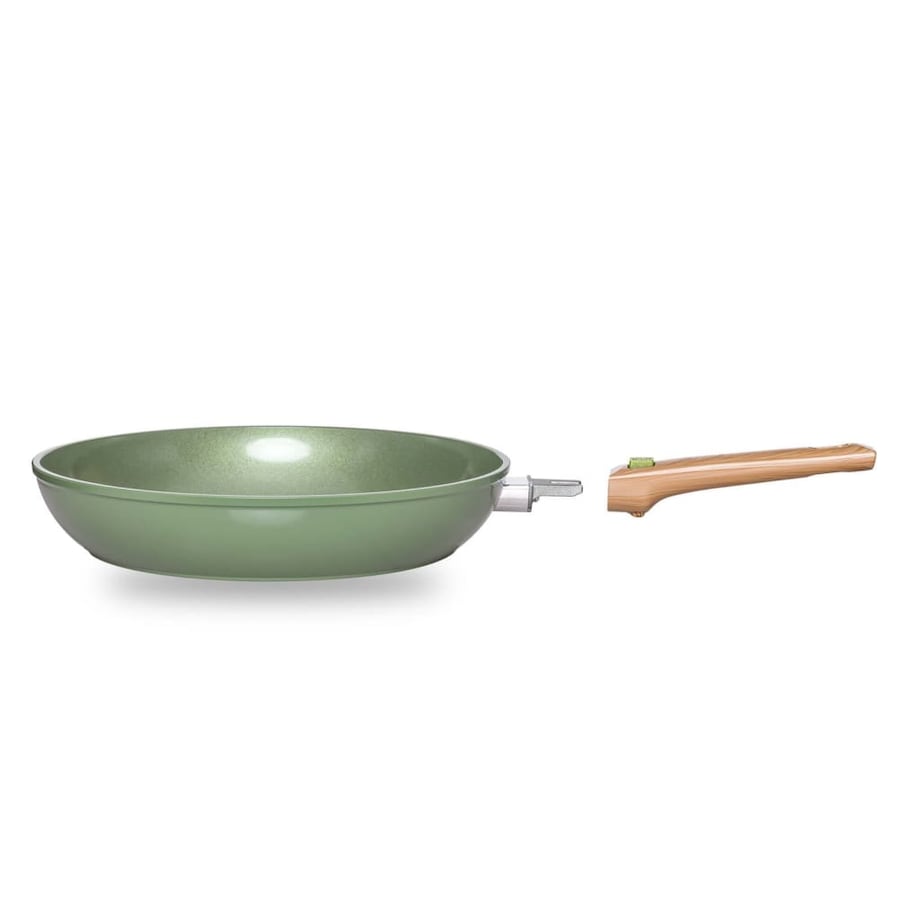Just Vegan Patelnia ECO z odpinaną rączką, 24 cm, aluminiowa, zielona