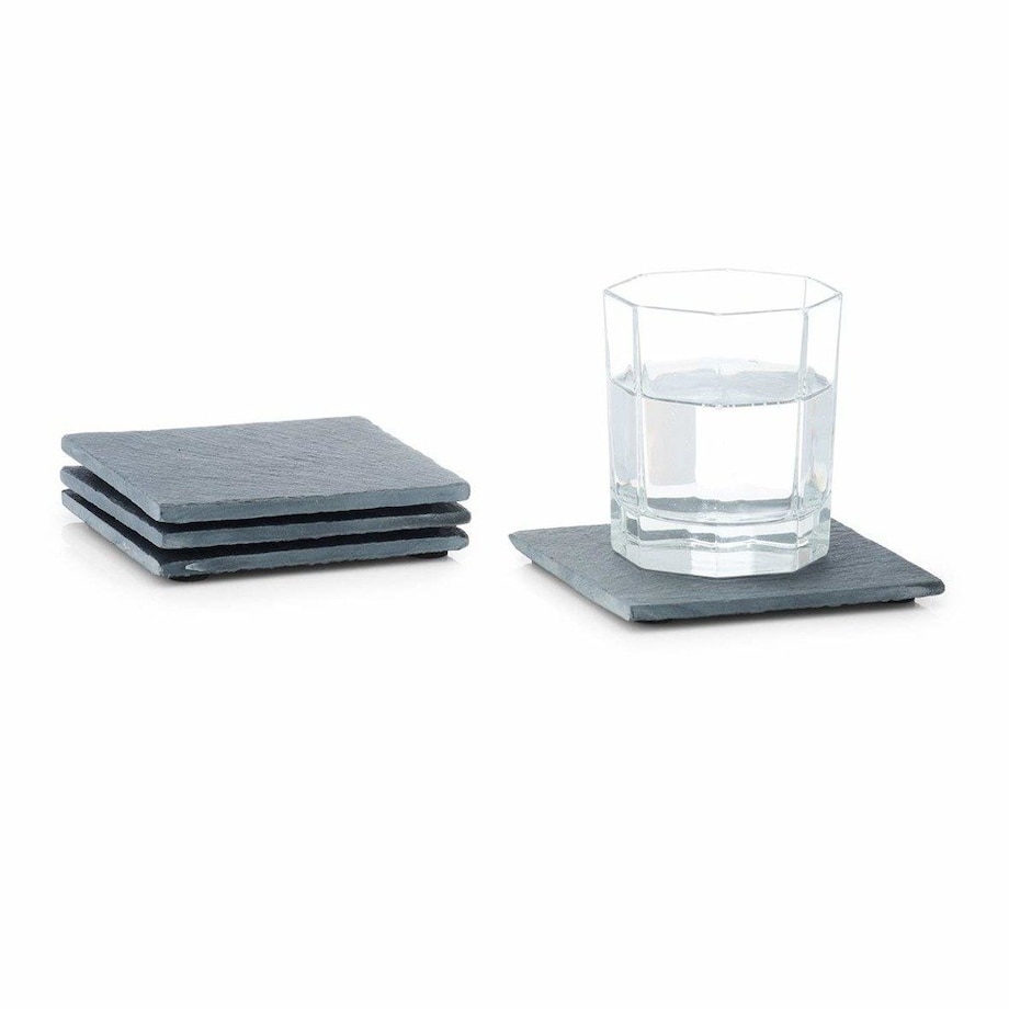 Podkładki kamienne pod kubki, komplet 4 kwadratowych podstawek ochronnych,ZELLER