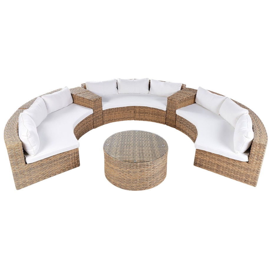 Zestaw ogrodowy ze stolikiem dla 9 osób SEVERO Technorattan Złoty brąz