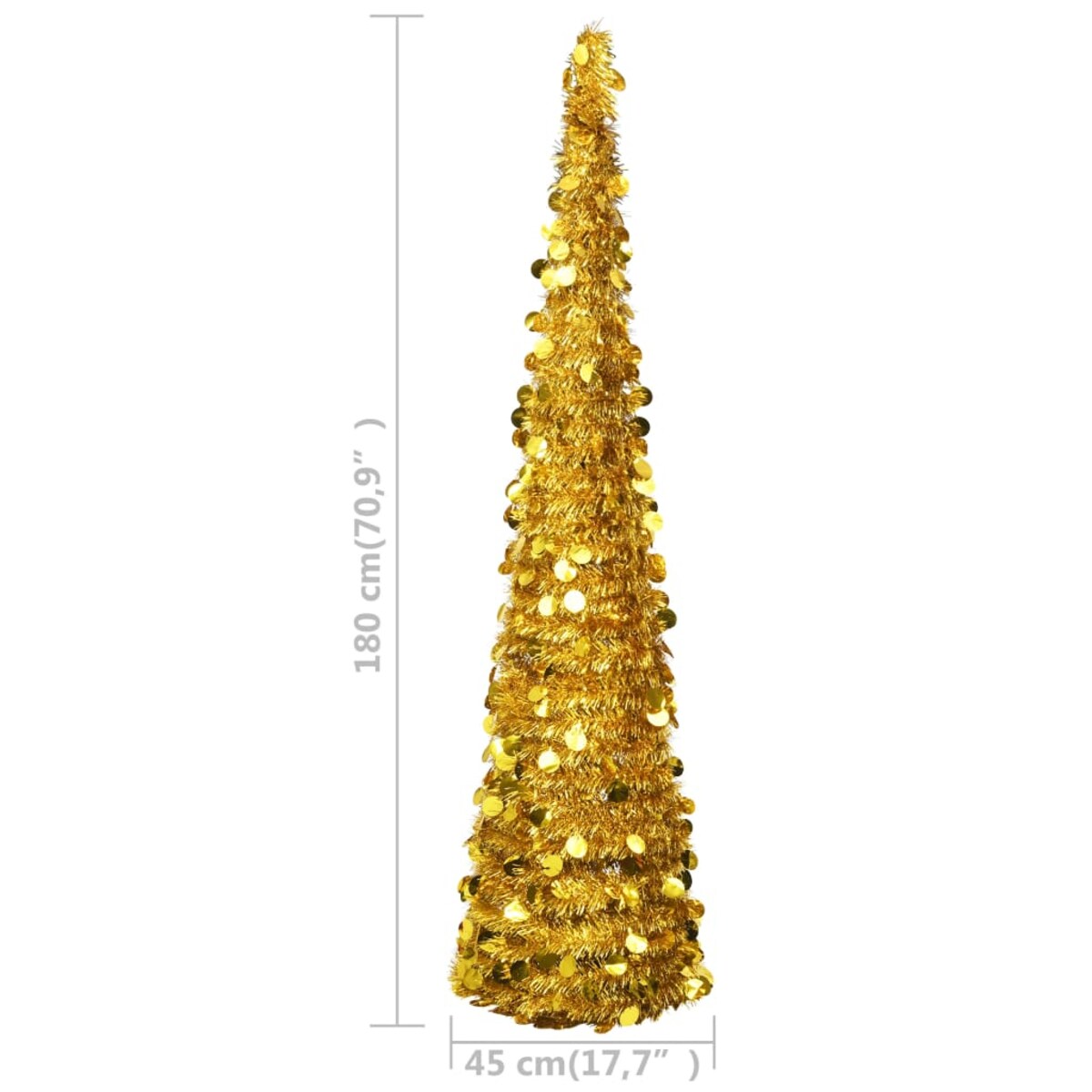 vidaXL Składana, sztuczna choinka, złota, 180 cm, PET