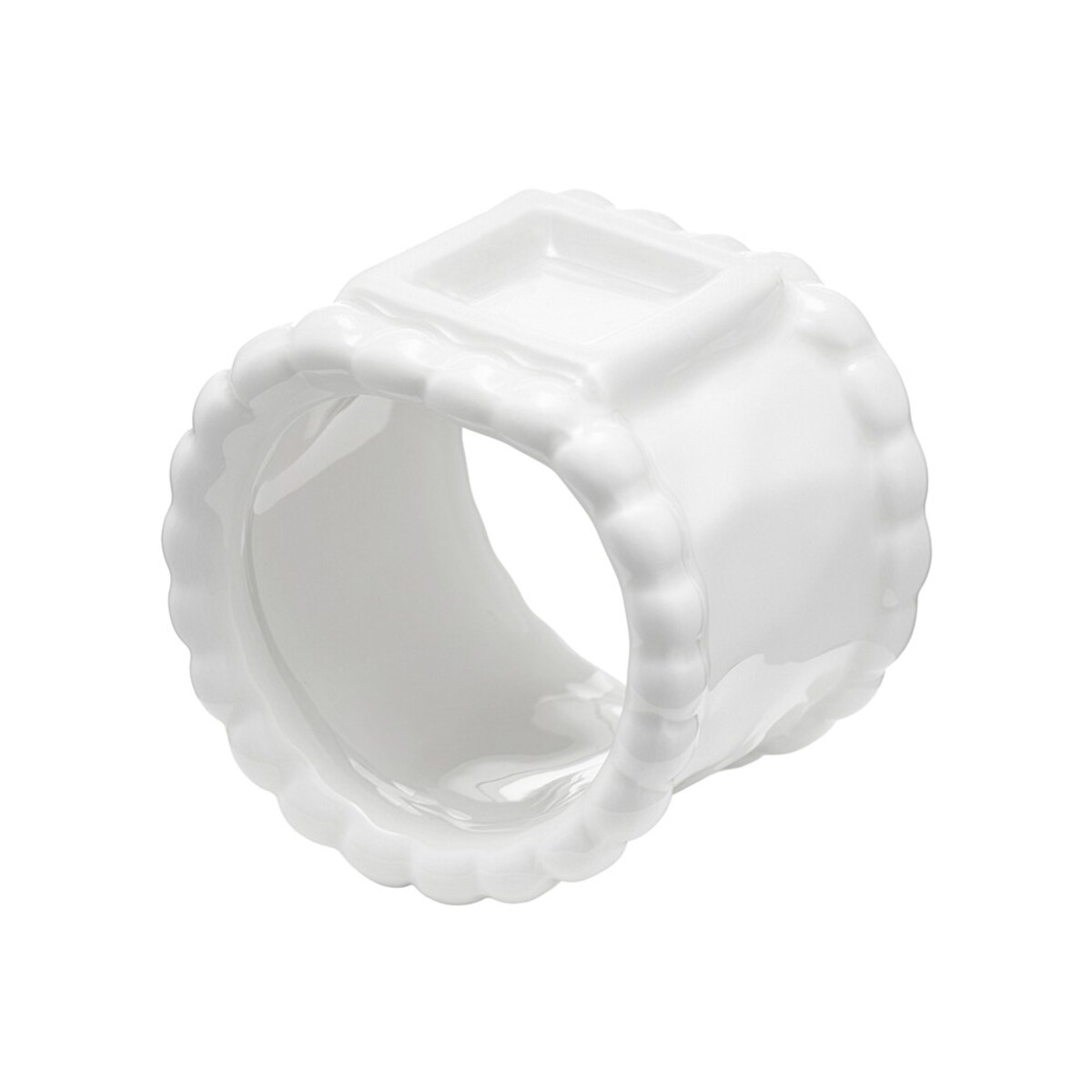 VILLA ITALIA Obrączki na serwetki porcelanowe 6 sztuk MESTIERE WHITE