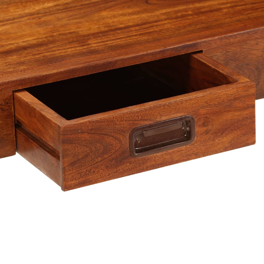 vidaXL Biurko, drewno akacjowe z miodowym wykończeniem, 110x50x76 cm