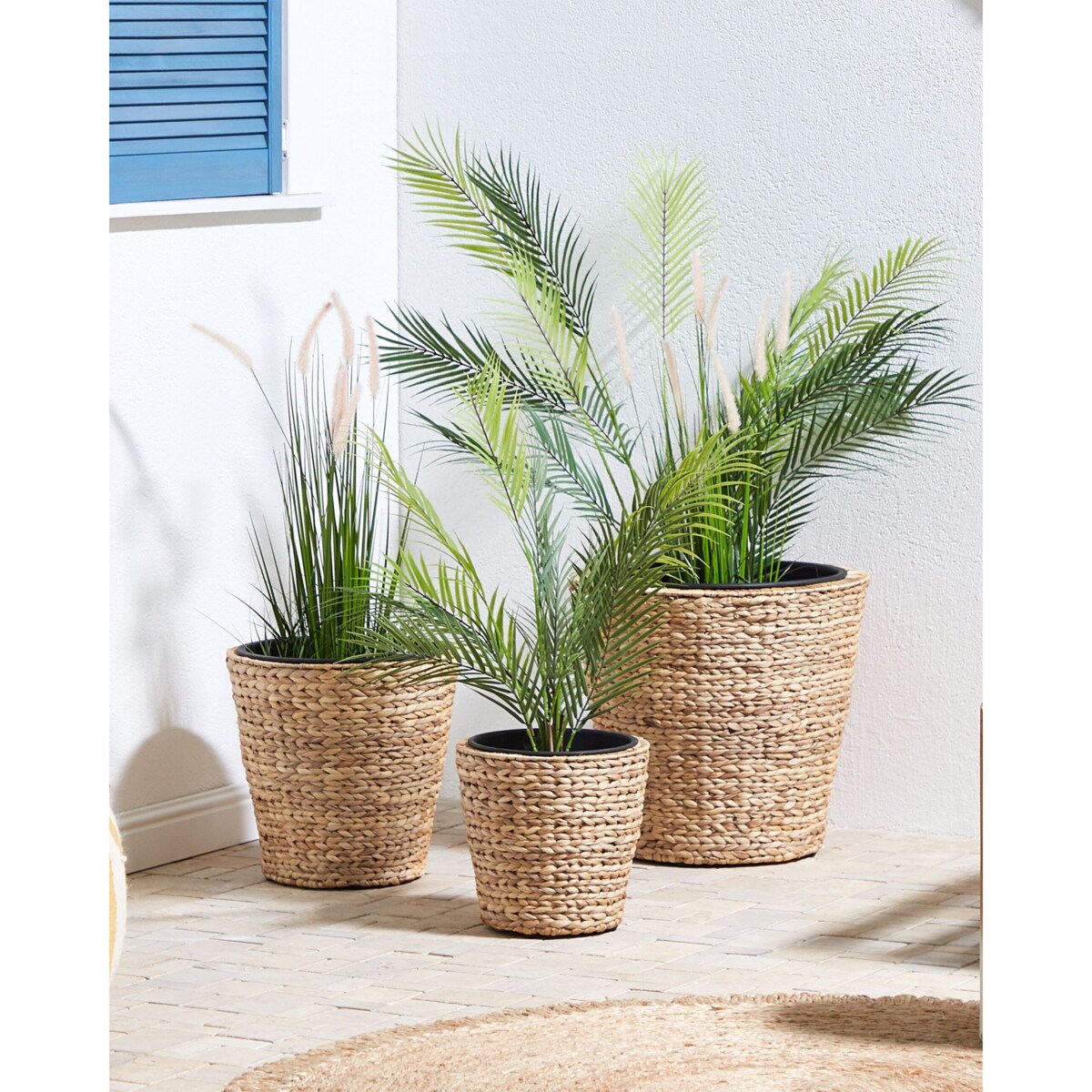 Zestaw 3 donic PLAKA 29/37/49 cm Naturalny Hiacynt wodny