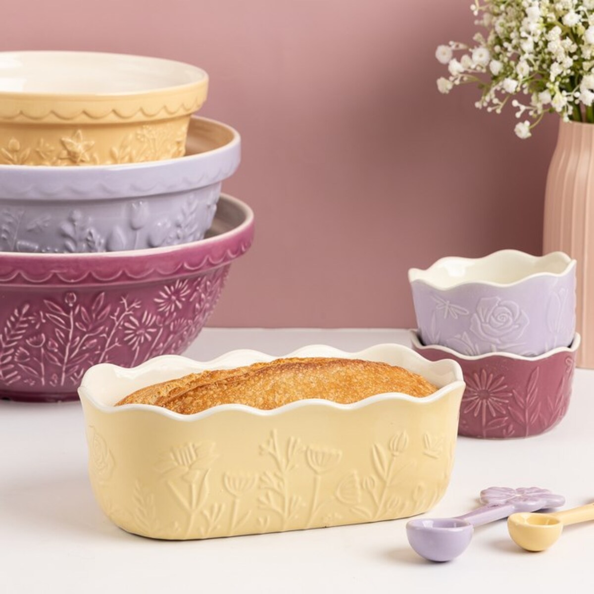 Forma do pieczenia chleba Mason Cash In the Meadow 23.5 cm żółta kamionkowa