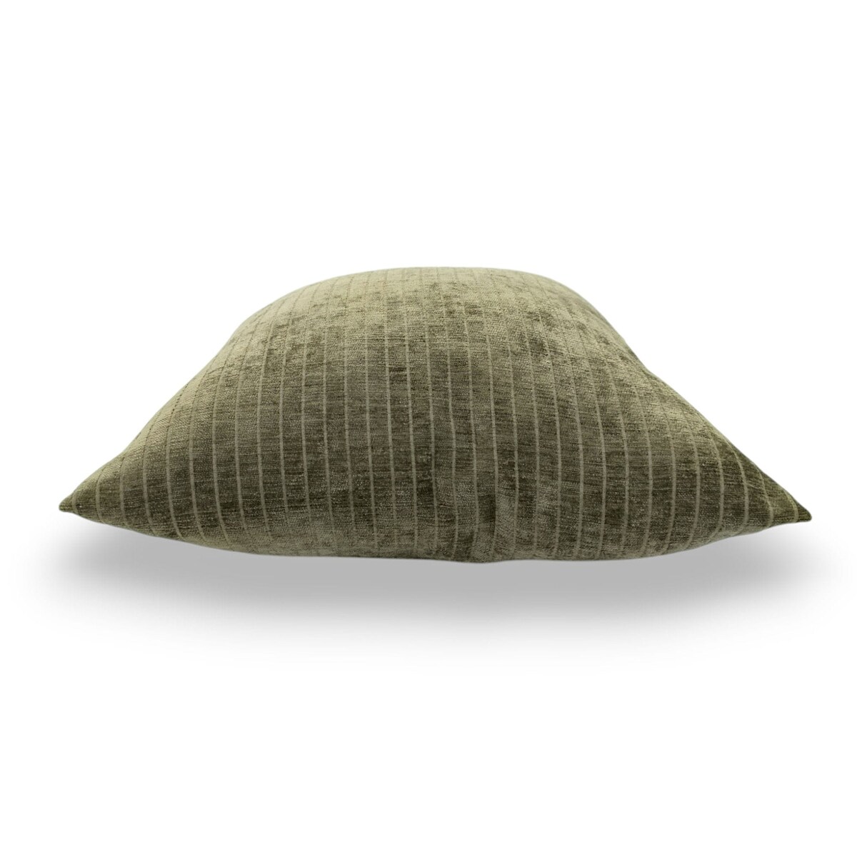 Ciemnozielona oliwkowa poduszka dekoracyjna w prążki 45x45 Lines