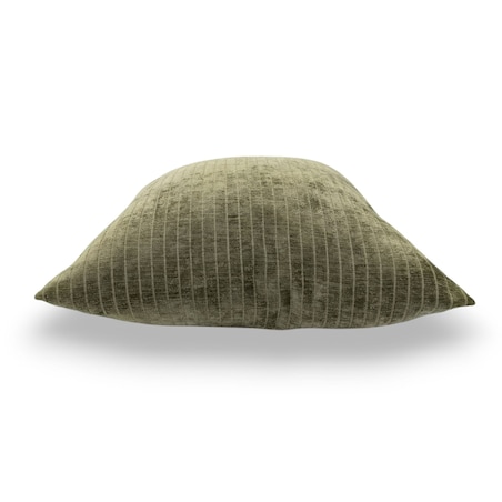 Ciemnozielona oliwkowa poduszka dekoracyjna w prążki 45x45 Lines
