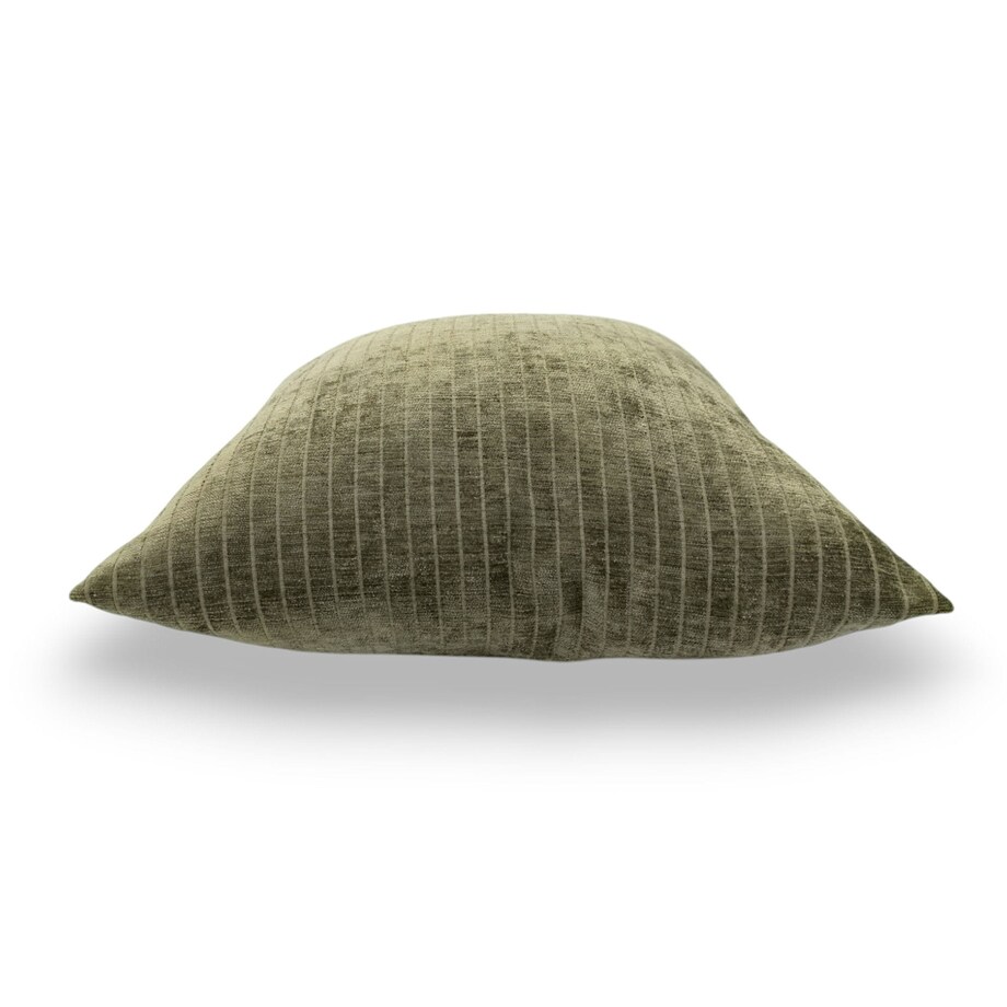 Ciemnozielona oliwkowa poduszka dekoracyjna w prążki 45x45 Lines