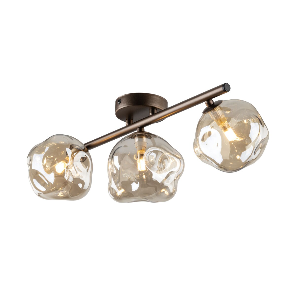Lampa sufitowa TK Lighting LAVA BROWN 11035 brązowo-bursztynowa 3xG9 glamour do salonu i jadalni