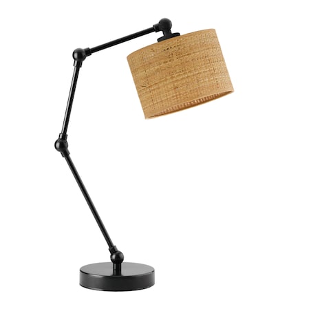 Lampka nocna przegubowa na biurko lampa biurkowa regulowana LED z abażurem walec MODERN