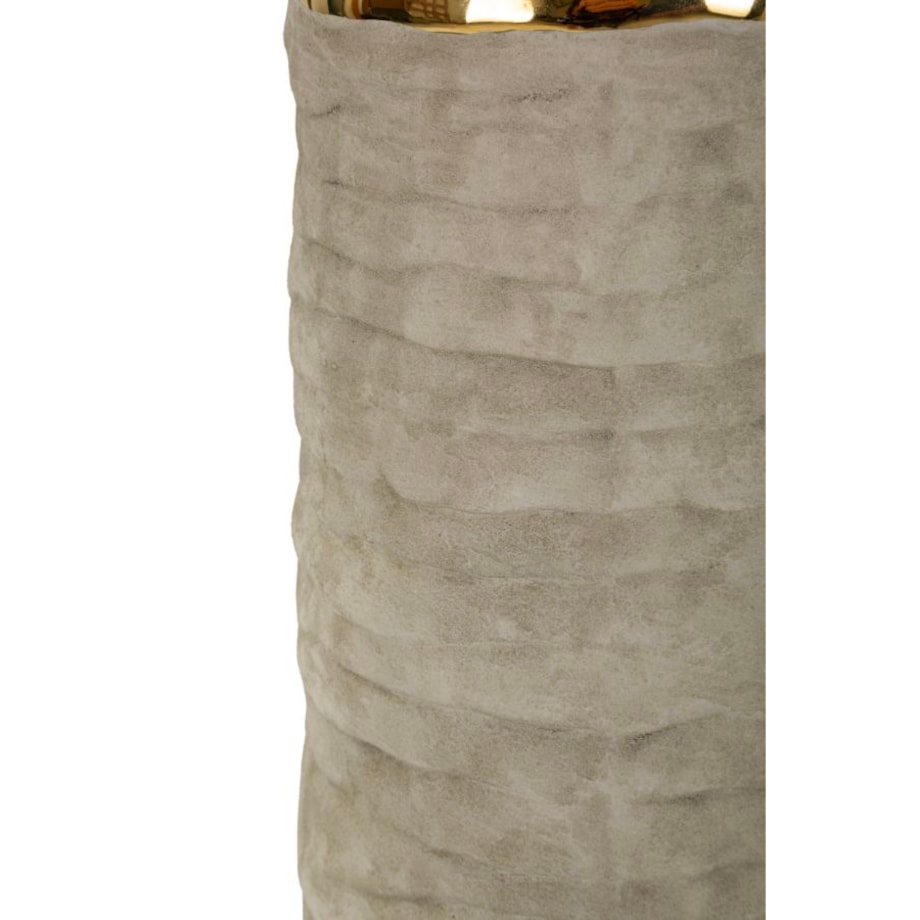 Lampa stołowa Lima, kolor szary i złoty, ceramika i żelazo, 37 x 37 x 73 cm, 1 x E27, max. 40 W, styl nowoczesny, do salonu i sypialni, Mauro Ferretti