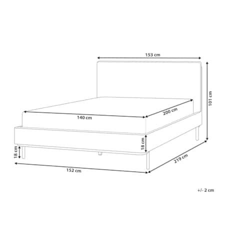 Łóżko tapicerowane 140 x 200 cm beżowe CORIO