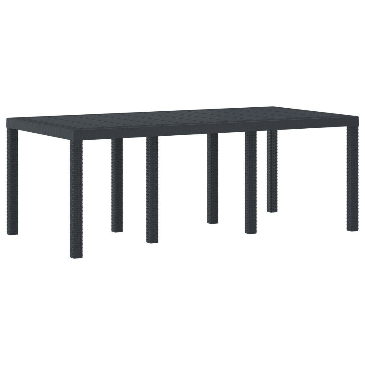 Stół ogrodowy vidaXL antracytowy 200x100x73 cm z poly rattan