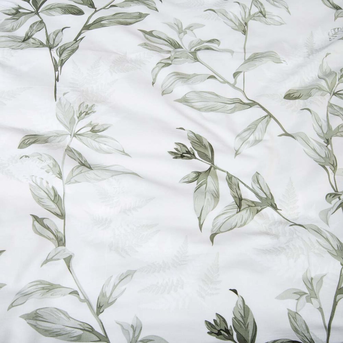 Pościel bawełniana 160x200 Verdea w zielone liście i kwiaty, Cottonlove