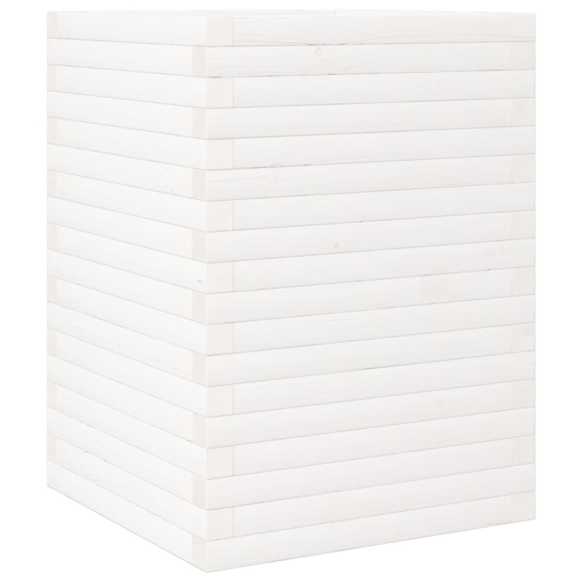 vidaXL Donica ogrodowa, biała, 50x50x68,5 cm, lite drewno sosnowe