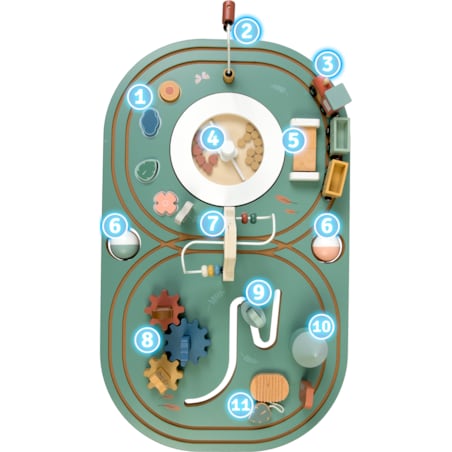 Stolik edukacyjny drewniany interaktywny dla dzieci kolejka Nukido