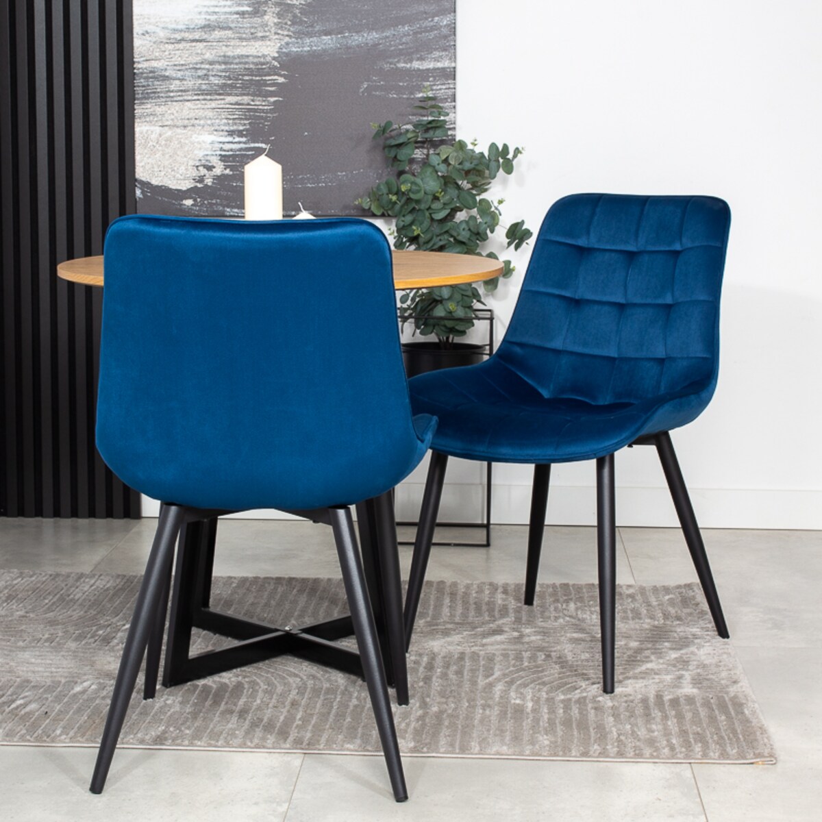 Krzesło tapicerowane welurowe pikowane do salonu jadalni