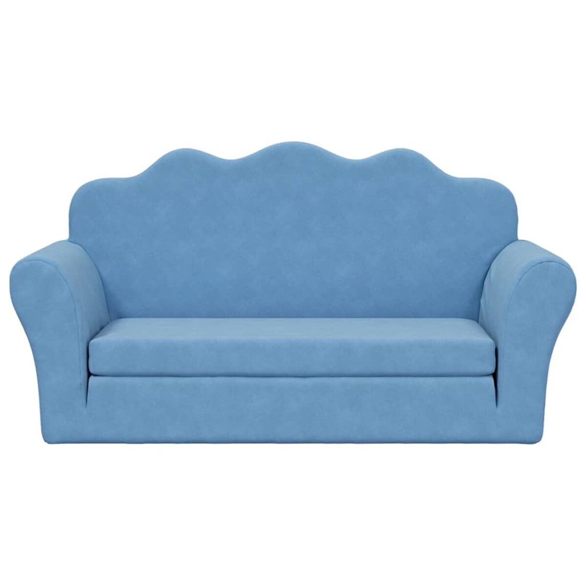 vidaXL 2-os. sofa dla dzieci, rozkładana, niebieska, miękki plusz