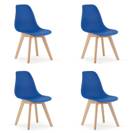 Krzesło do jadalni Kito Niebieskie, Nogi Naturalne 4 szt.