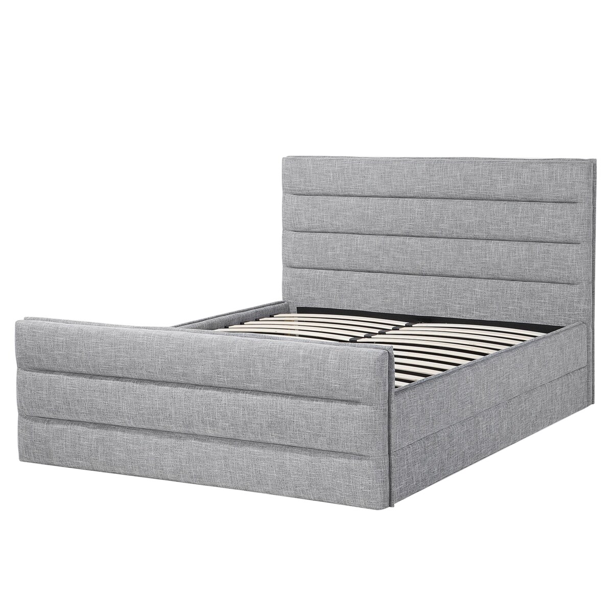 Łóżko tapicerowane 160 x 200 cm szare VALBONNE