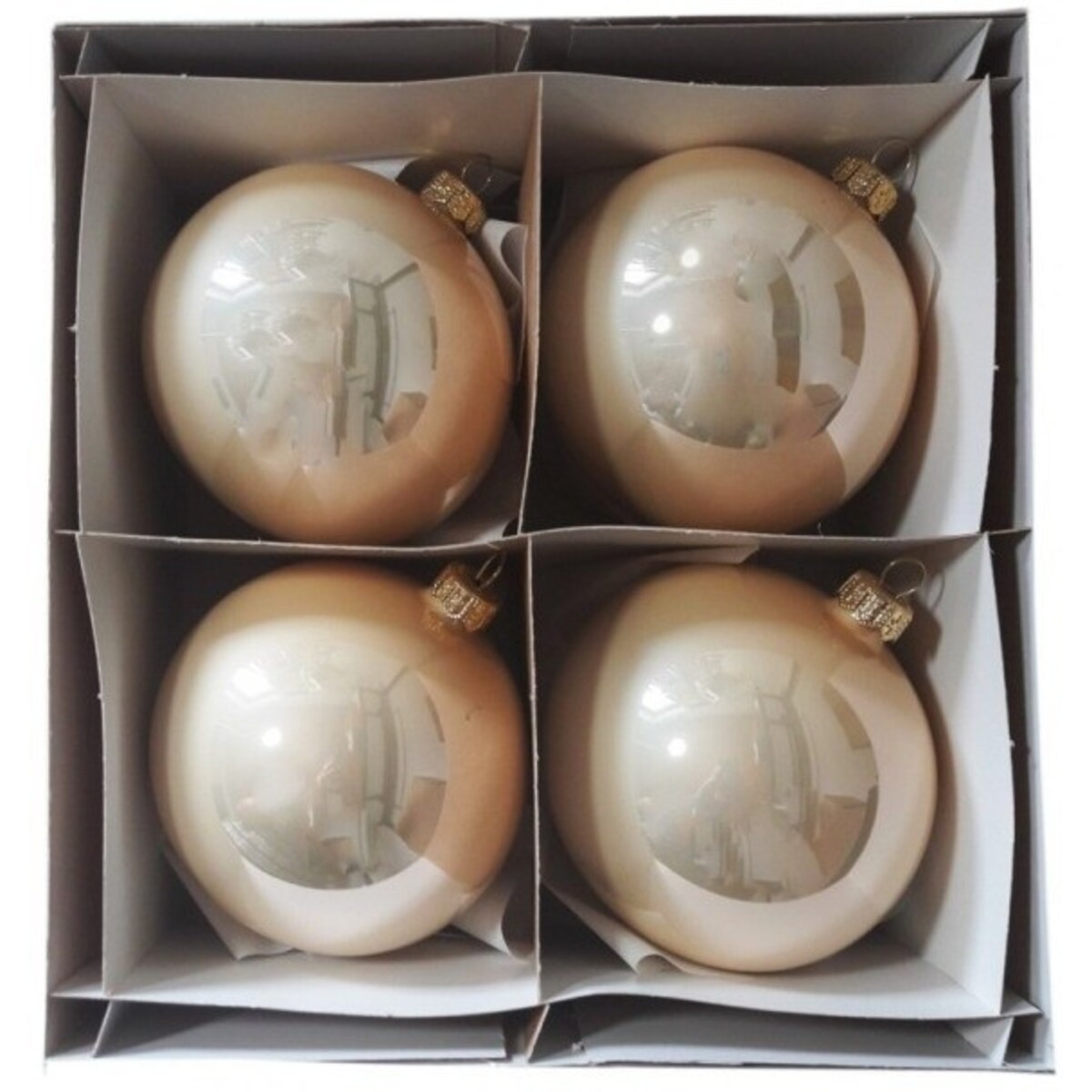 Bombka szklana 4 szt. OPALINA Ø 100 mm ecru