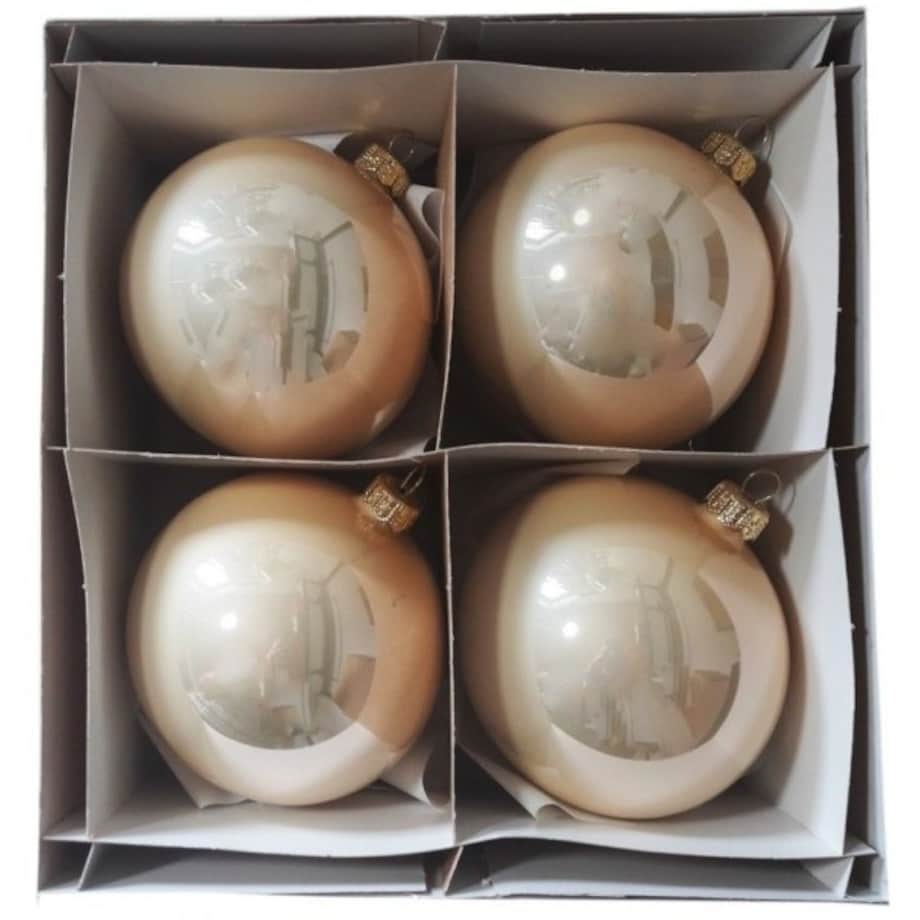 Bombka szklana 4 szt. OPALINA Ø 100 mm ecru