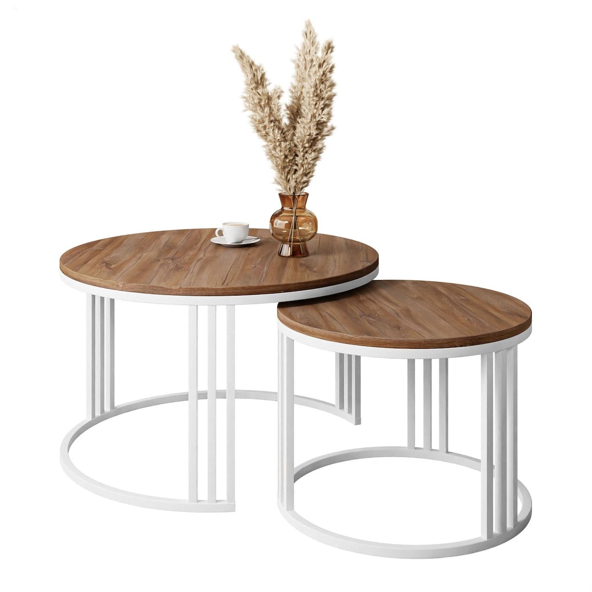 Stolik kawowy LORI 2w1 biały dąb stirling